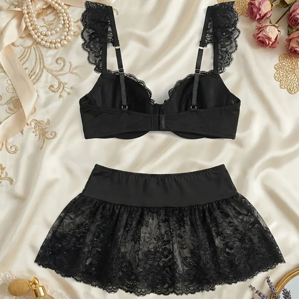 Fashion Open Design Sexy Lace  - Sheer Mesh Bra ulasan dan harga