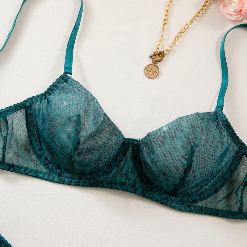 2pcs/Set Woman Lingerie Gather - Sheer Mesh Bra ulasan dan harga