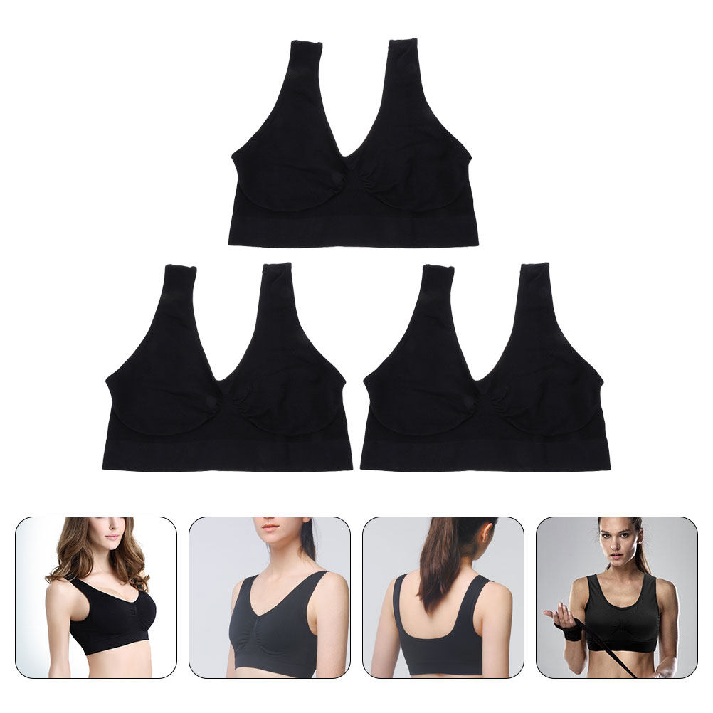 3Pcs Yoga Bras Wirefree Sports - Wirefree Bra Comfort ulasan dan harga